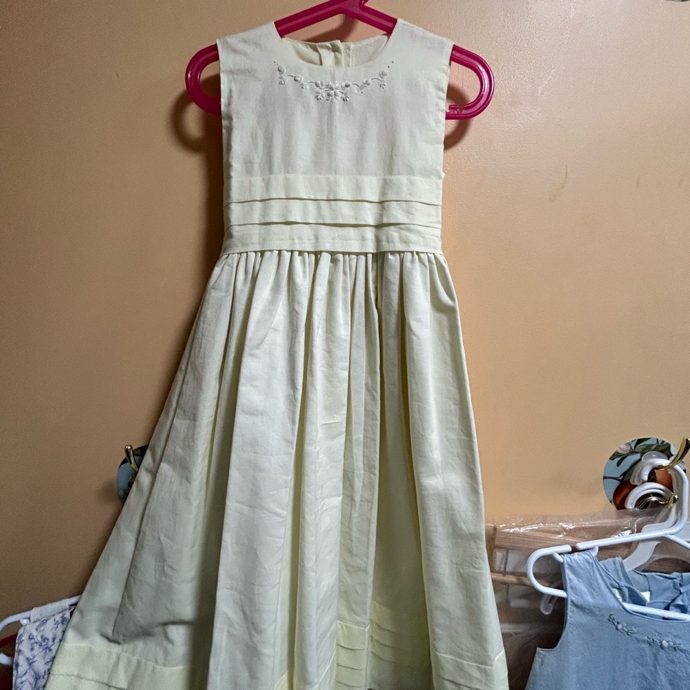 Vintage Strasburg Light yellow Formal Kids Dress